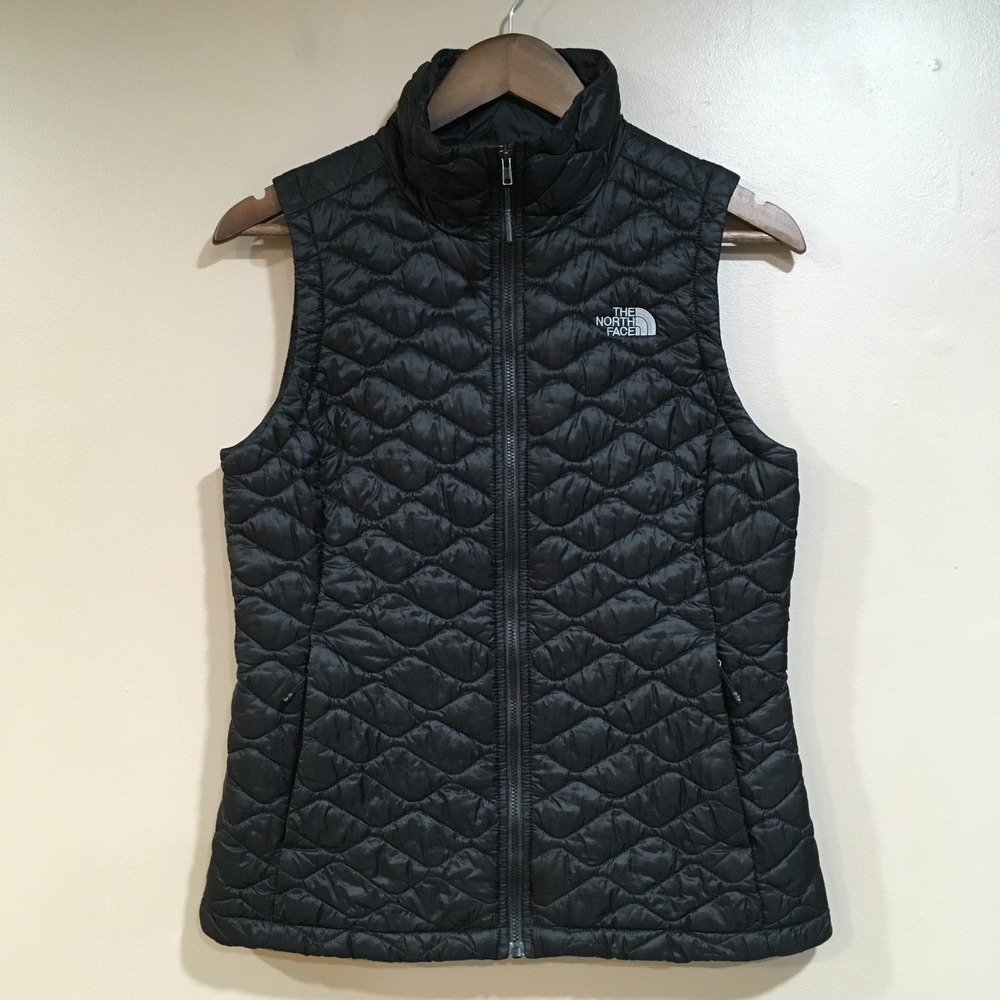 The North Face Quilted Thermoball Puffer Vest Womens S Black Eco Insulated Hike